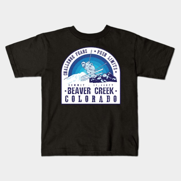 Ski Beaver Creek Colorado Kids T-Shirt by JordanHolmes